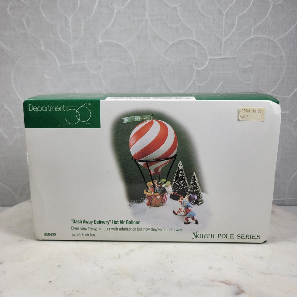Department 56 Dash Away Delivery Hot Air Balloon #56438 Christmas Village Boxed